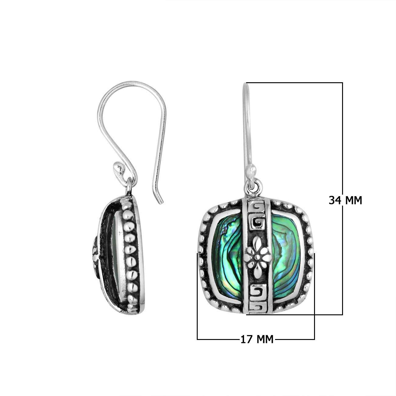 AE-6263-AB Sterling Silver Earring With Abalone Shell Jewelry Bali Designs Inc 