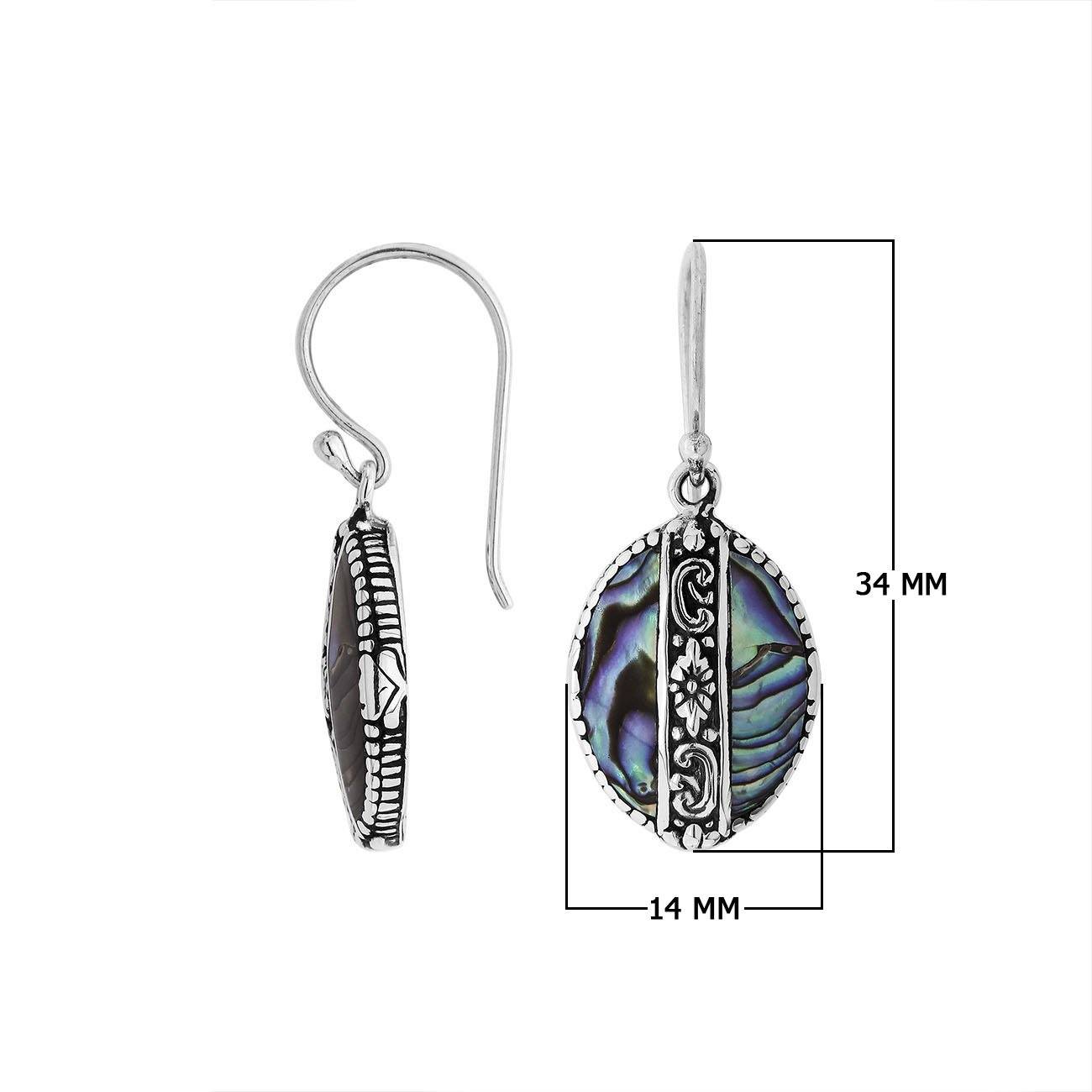 AE-6266-AB Sterling Silver Earring With Abalone Shell Jewelry Bali Designs Inc 