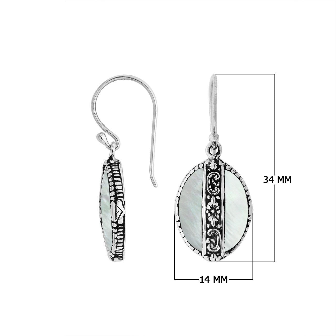 AE-6266-MOP Sterling Silver Earring With Mother Of Pearl Jewelry Bali Designs Inc 