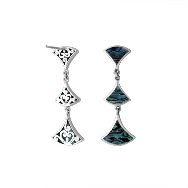 AE-6269-AB Sterling Silver Earring With Abalone Shell Jewelry Bali Designs Inc 