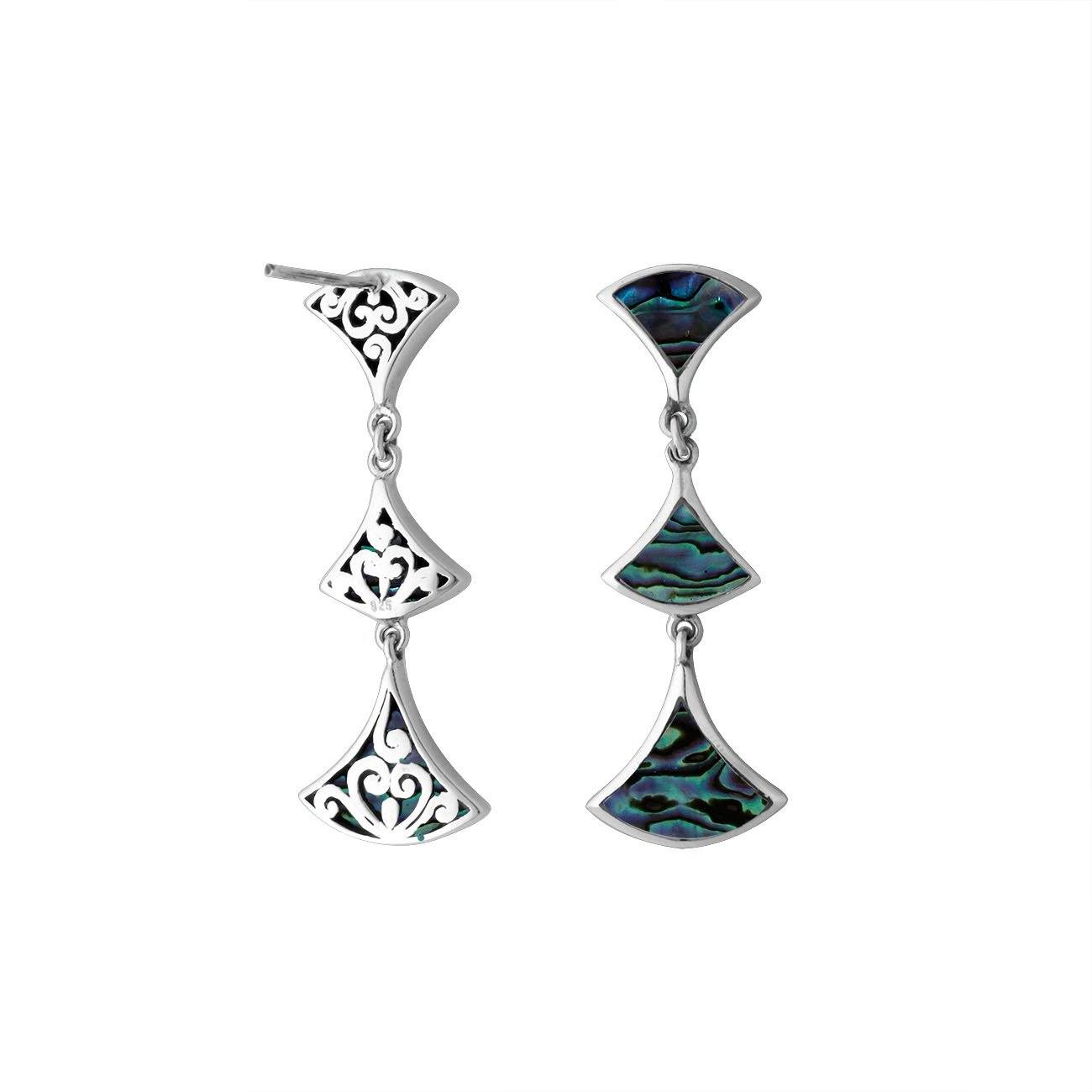 AE-6269-AB Sterling Silver Earring With Abalone Shell Jewelry Bali Designs Inc 
