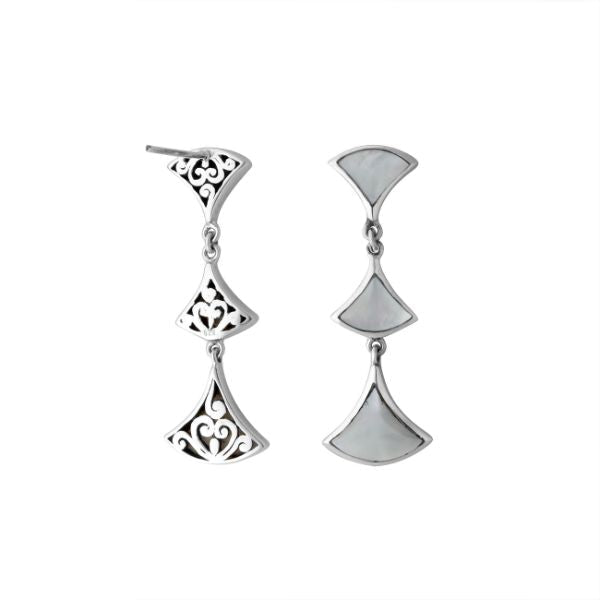 AE-6269-MOP Sterling Silver Earring With Mother of Pearl Jewelry Bali Designs Inc 