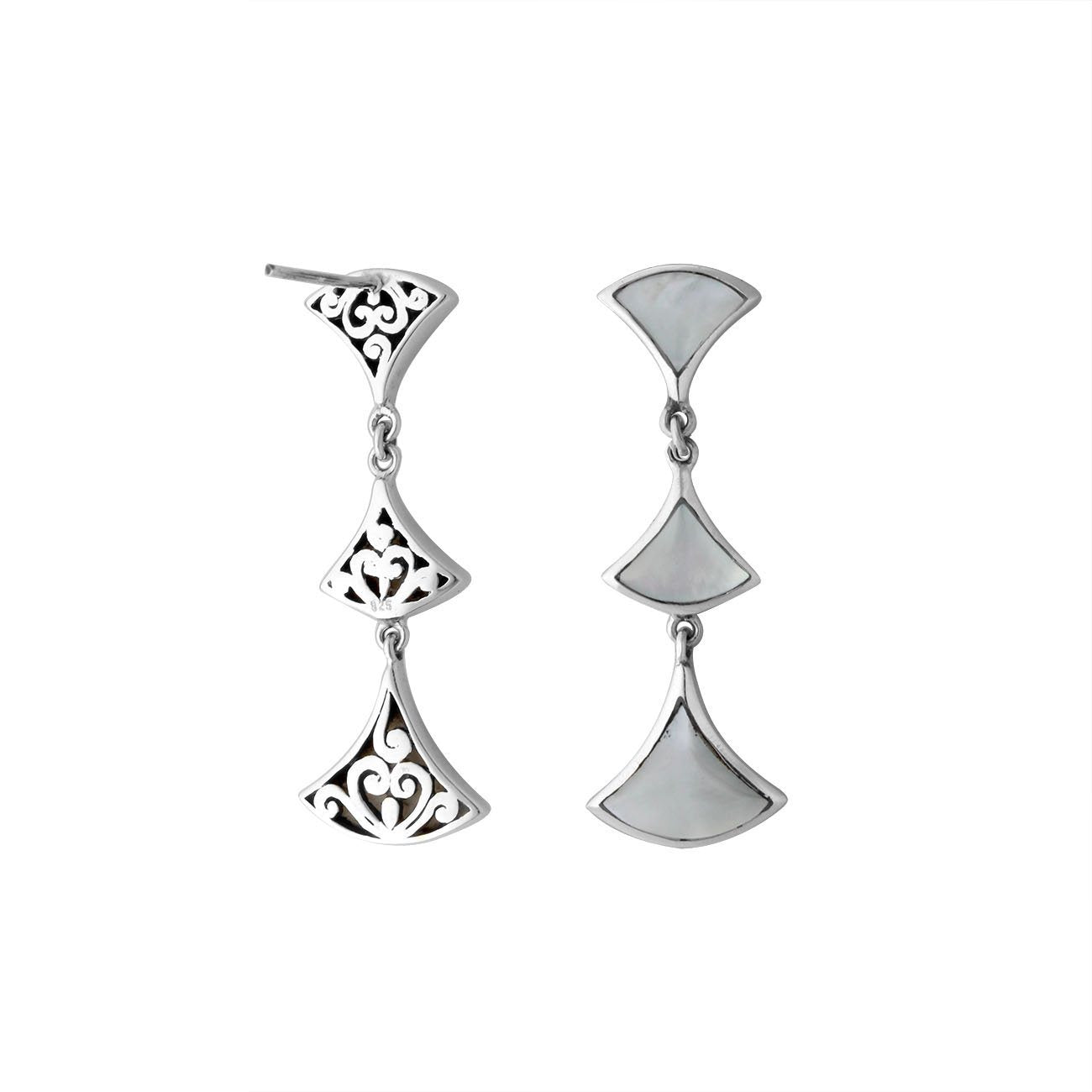 AE-6269-MOP Sterling Silver Earring With Mother of Pearl Jewelry Bali Designs Inc 
