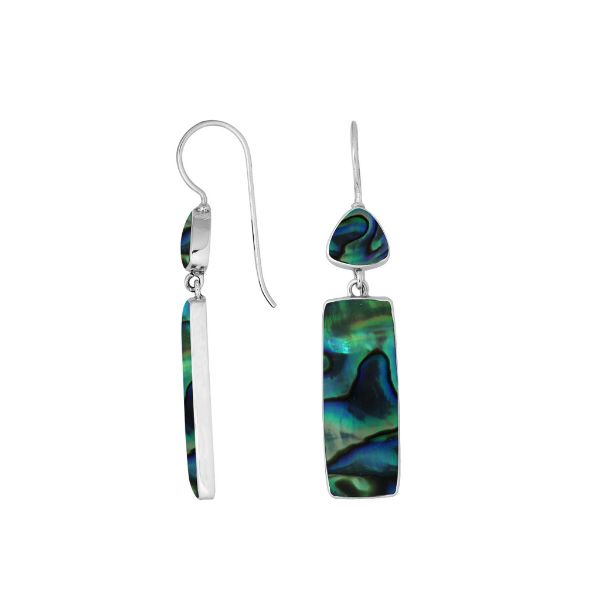 AE-6282-AB Sterling Silver Earring With Abalone Shell Jewelry Bali Designs Inc 