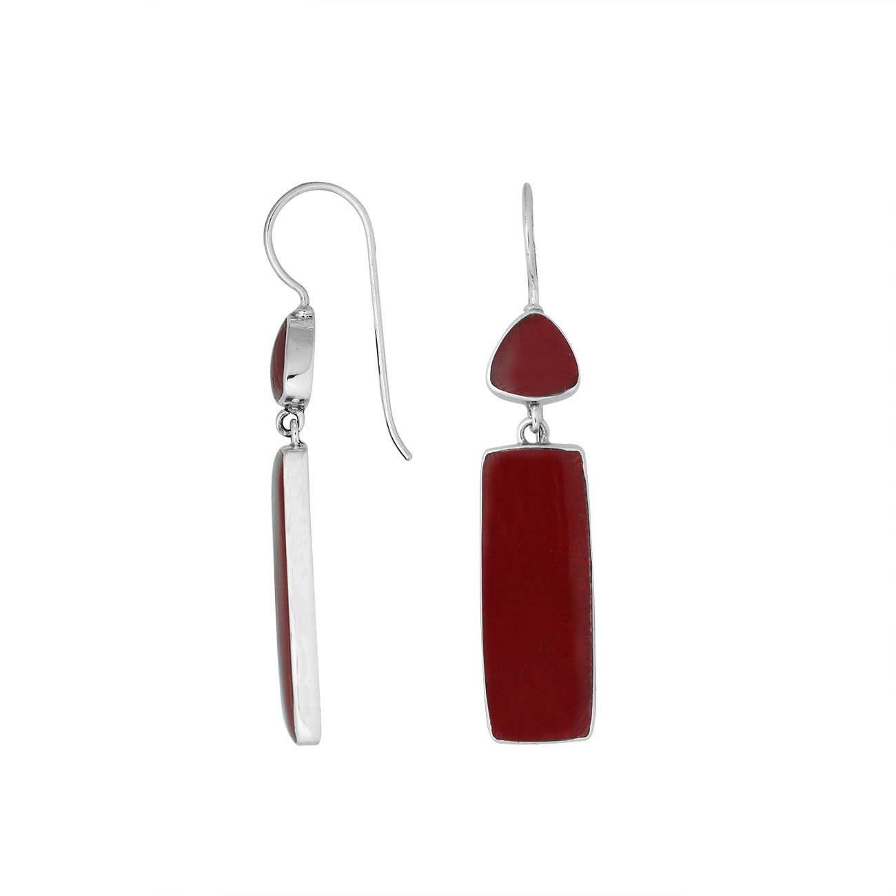 AE-6282-CR Sterling Silver Earring With Coral Jewelry Bali Designs Inc 
