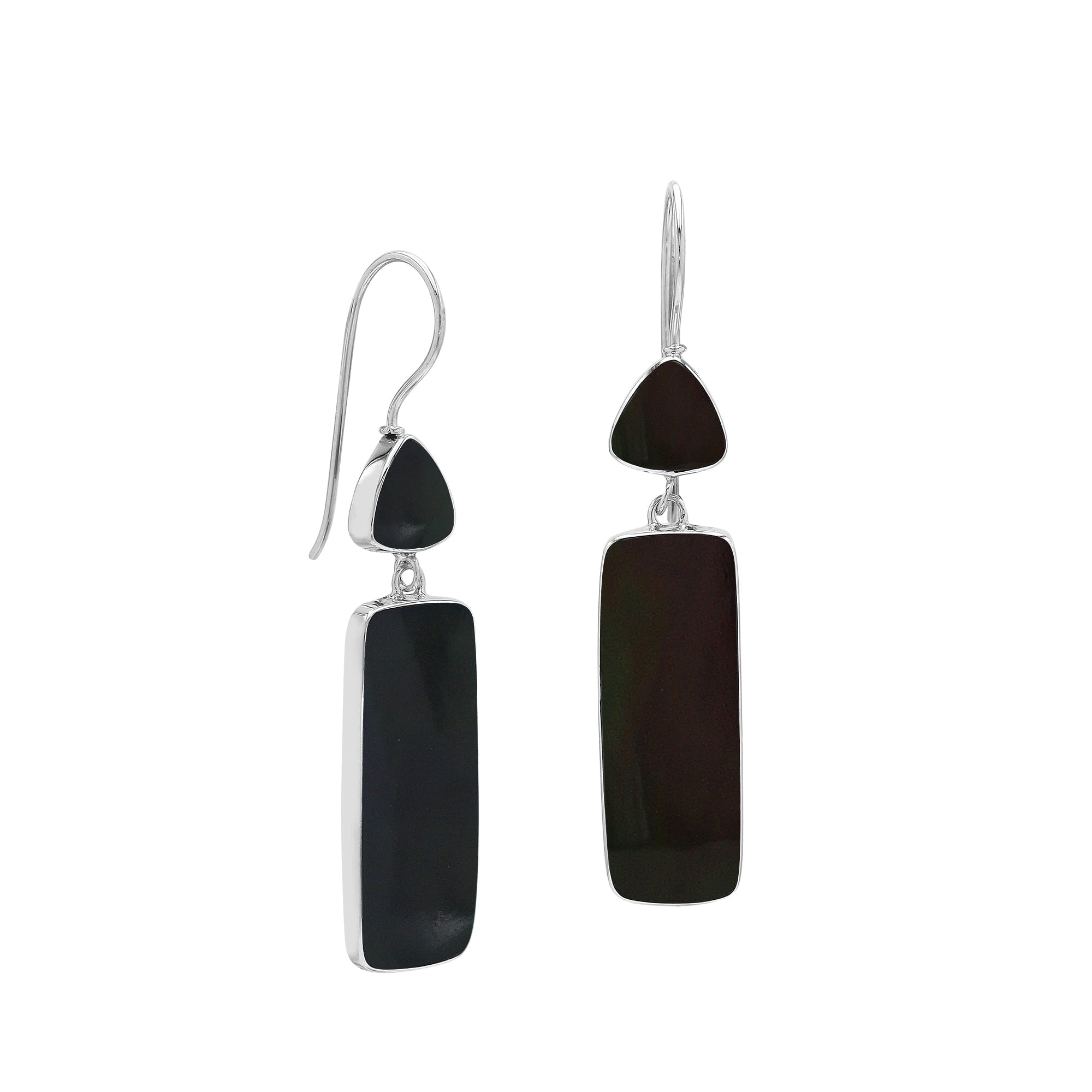 AE-6282-SHB Sterling Silver Earring With Black Shell Jewelry Bali Designs Inc 