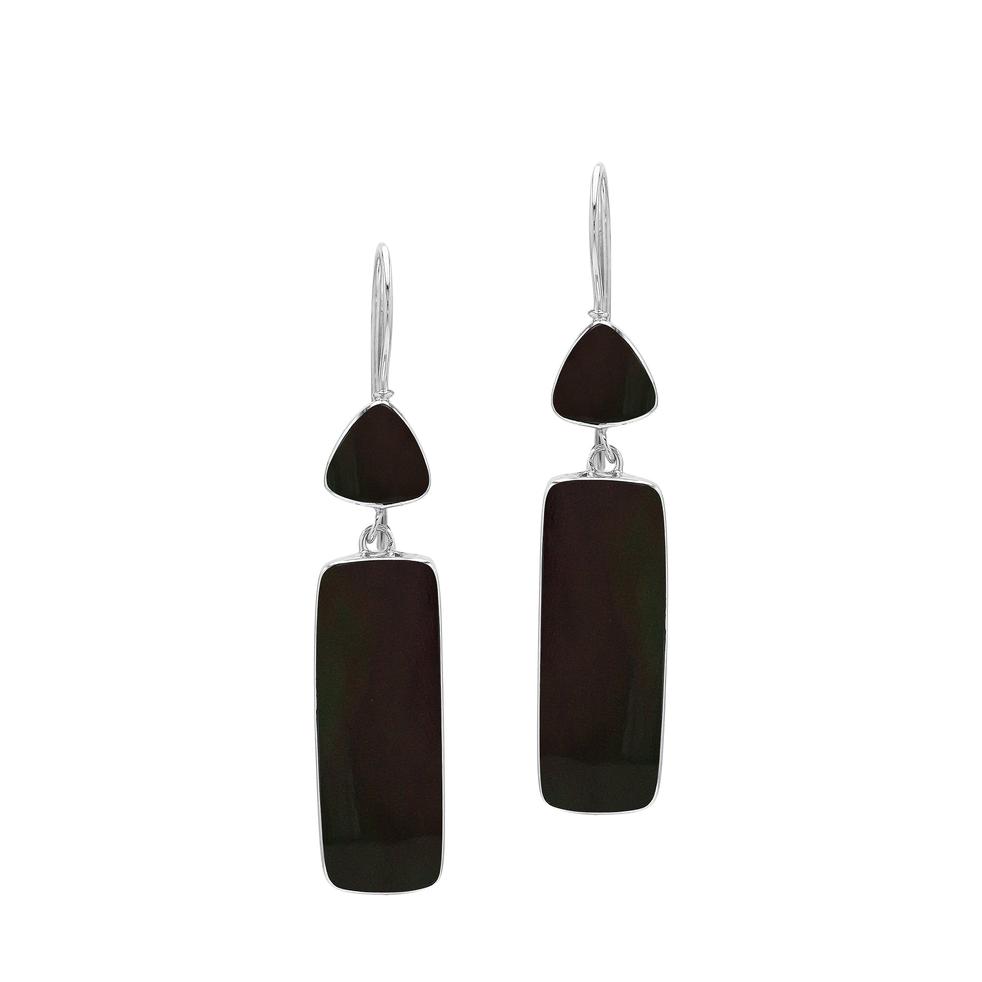 AE-6282-SHB Sterling Silver Earring With Black Shell Jewelry Bali Designs Inc 