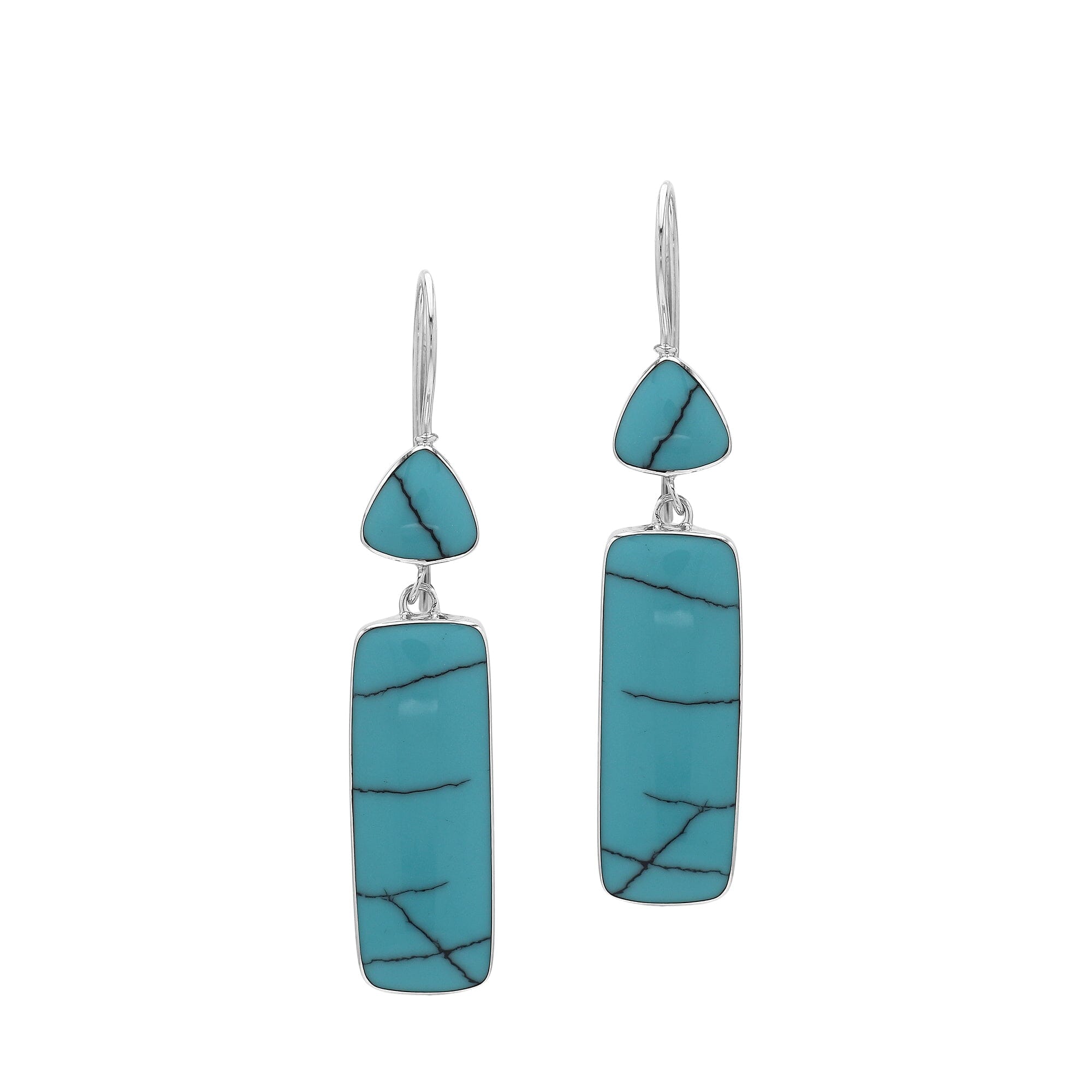 AE-6282-TQ Sterling Silver Earring With Turquoise Shell Jewelry Bali Designs Inc 