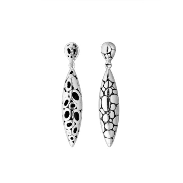 AE-6283-S Sterling Silver Earring With Plain Silver Jewelry Bali Designs Inc 