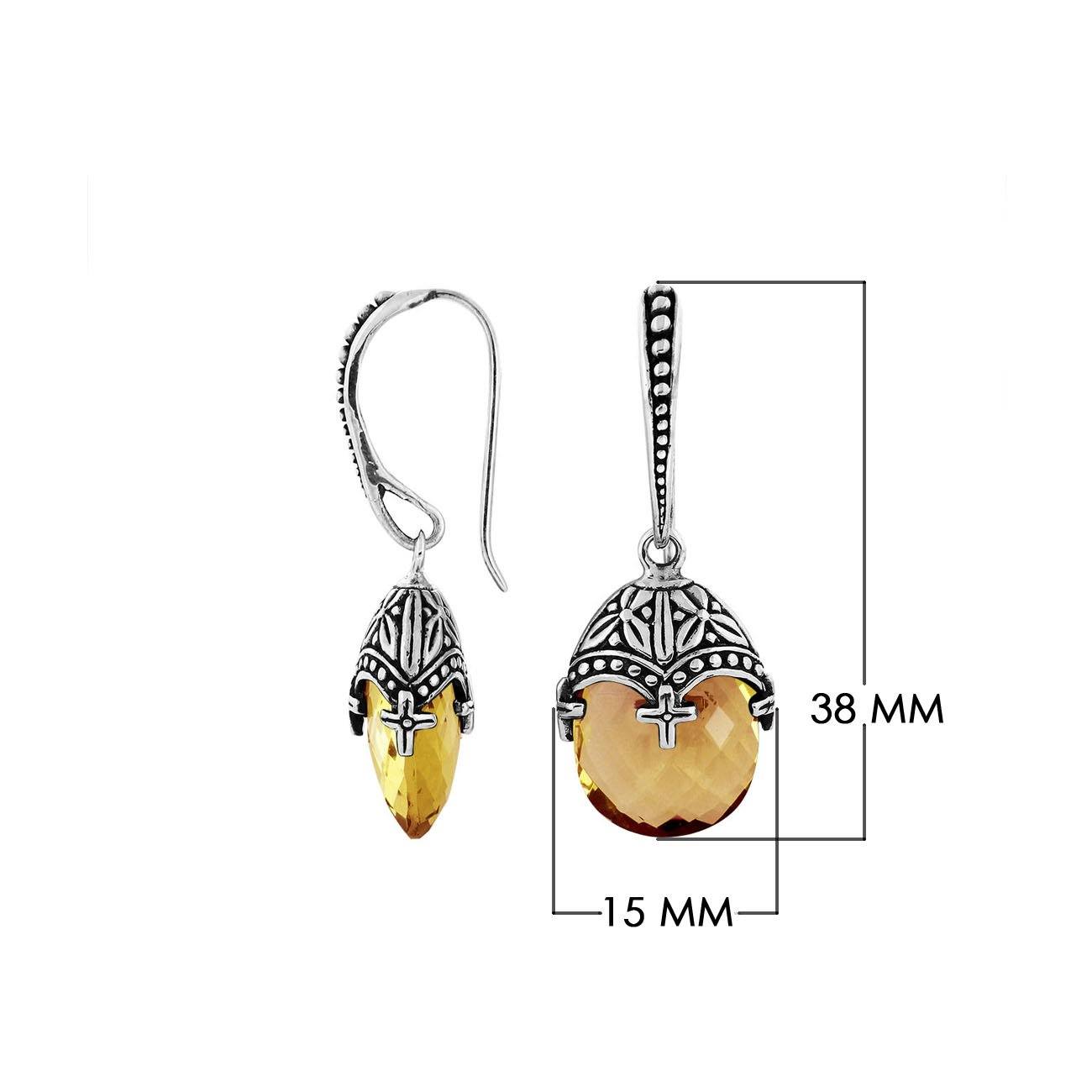 AE-6284-CT Sterling Silver Earring With Citrine Q Jewelry Bali Designs Inc 