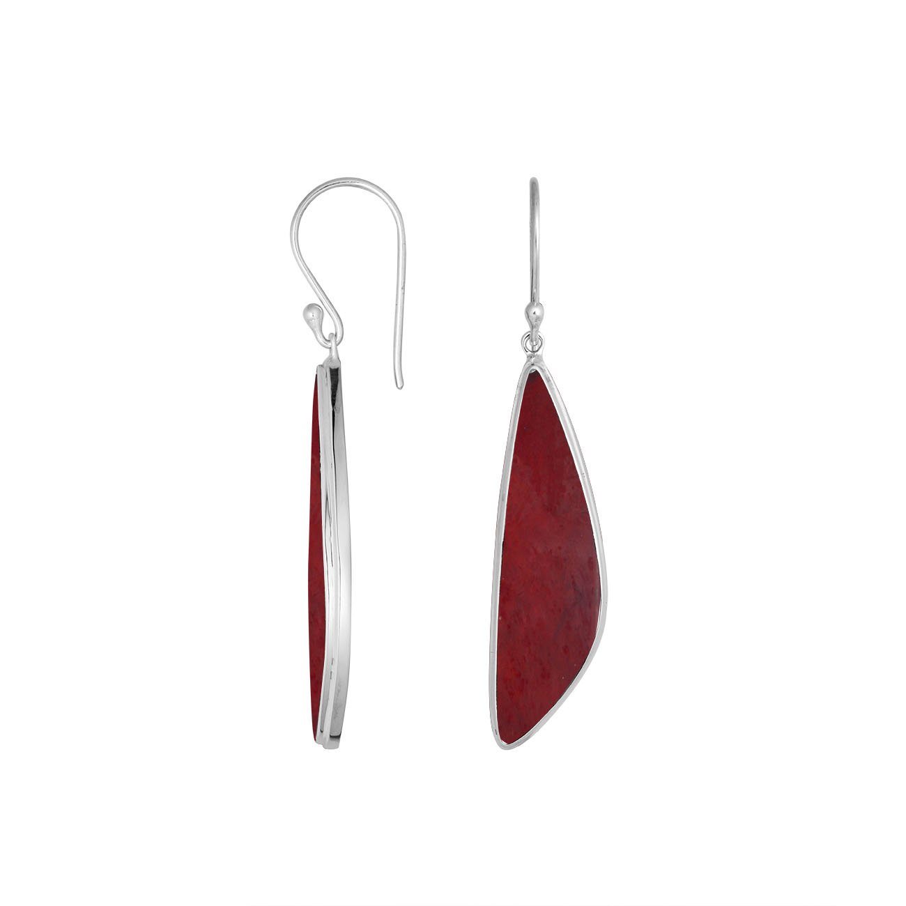 AE-6286-CR Sterling Silver Earring With Coral Jewelry Bali Designs Inc 