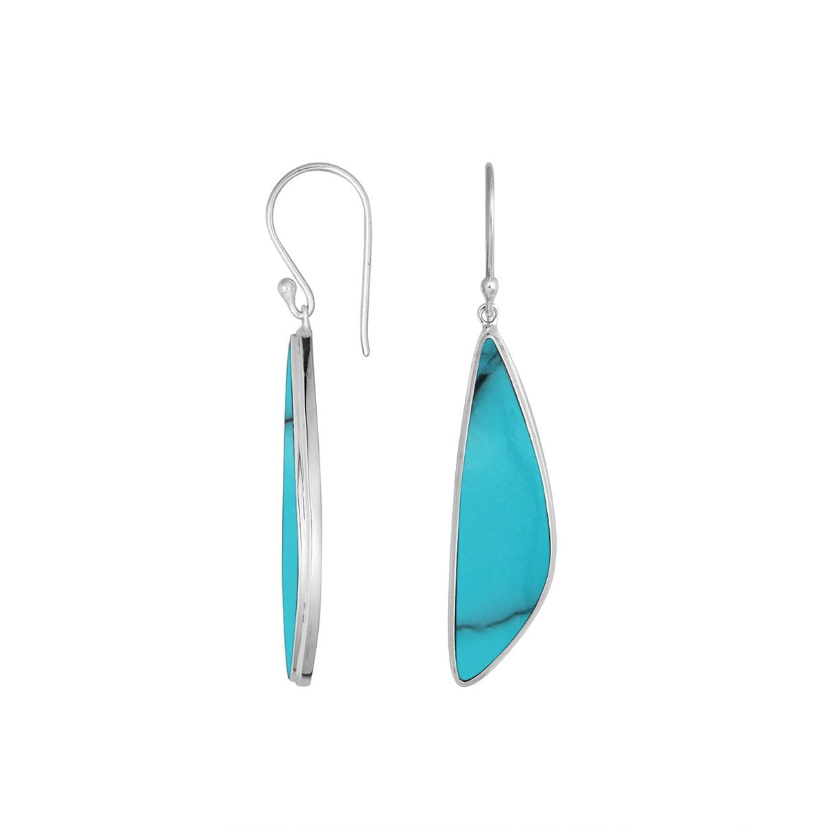 AE-6286-TQ Sterling Silver Earring With Turquoise Shell Jewelry Bali Designs Inc 