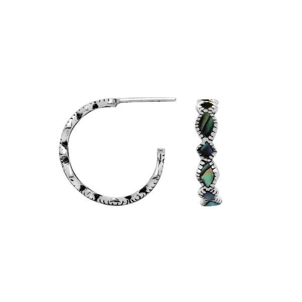 AE-6287-AB Sterling Silver Earring With Abalone Shell Jewelry Bali Designs Inc 