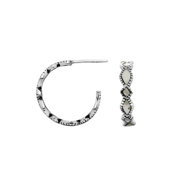 AE-6287-MOP Sterling Silver Earring With Mother Of Pearl Jewelry Bali Designs Inc 