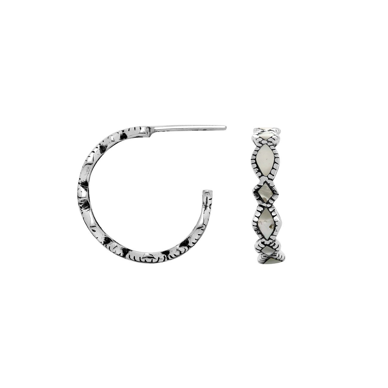 AE-6287-MOP Sterling Silver Earring With Mother Of Pearl Jewelry Bali Designs Inc 
