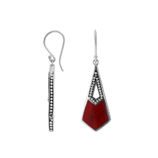 AE-6289-CR Sterling Silver Earring With Coral Jewelry Bali Designs Inc 