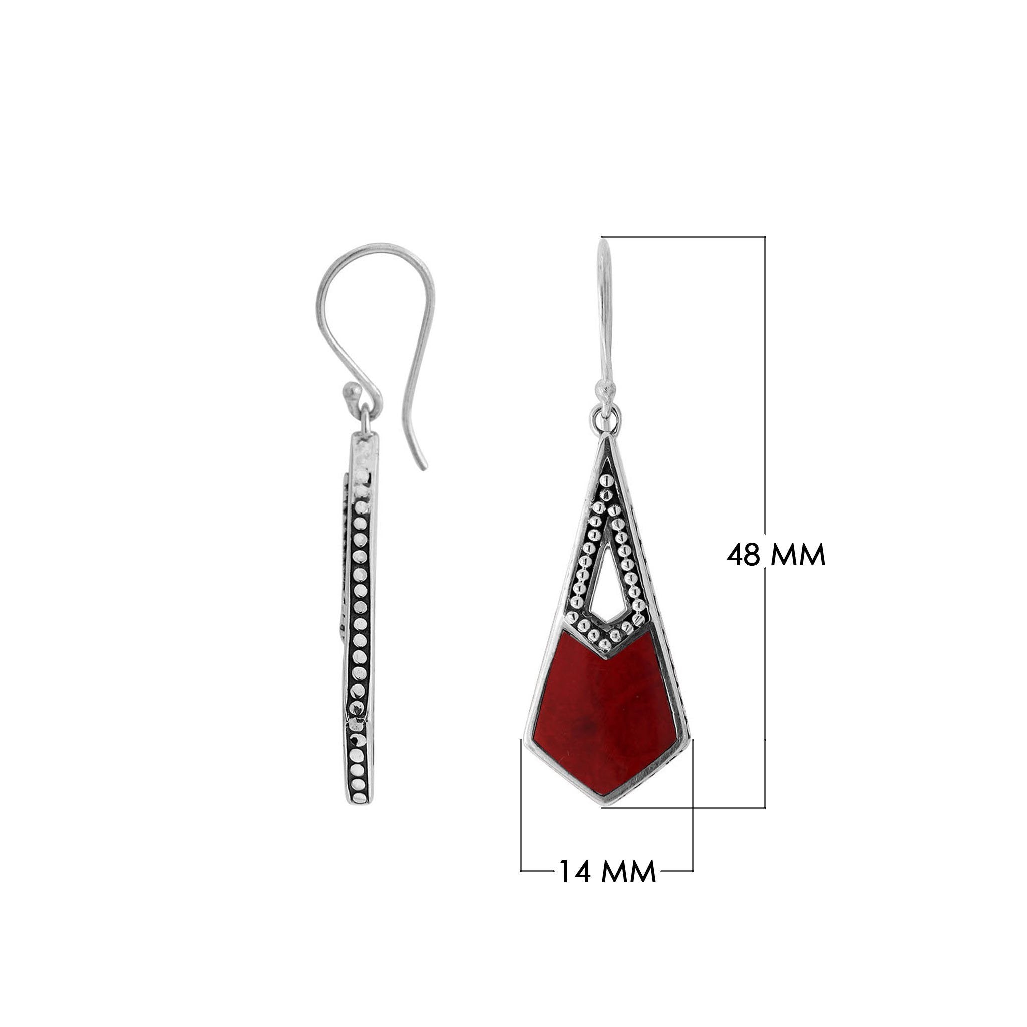 AE-6289-CR Sterling Silver Earring With Coral Jewelry Bali Designs Inc 