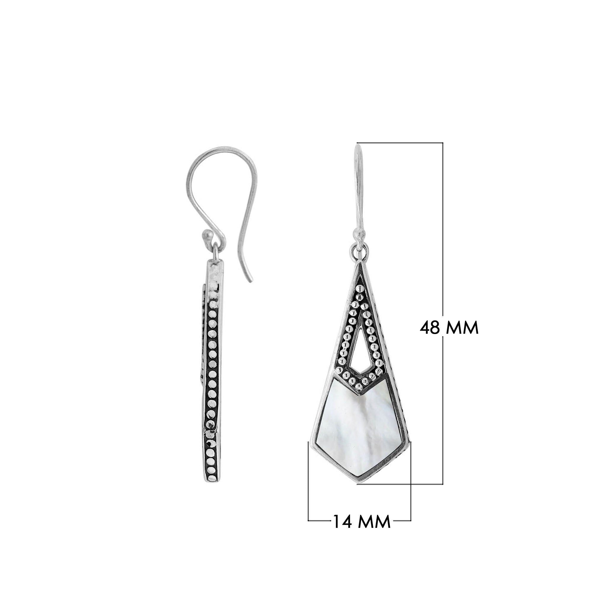 AE-6289-MOP Sterling Silver Earring With Mother Of Pearl Jewelry Bali Designs Inc 