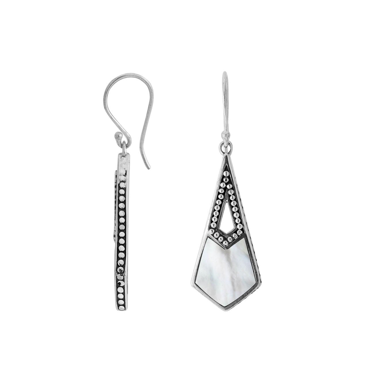 AE-6289-MOP Sterling Silver Earring With Mother Of Pearl Jewelry Bali Designs Inc 