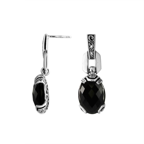 AE-6293-OX Sterling Silver Earring With Black Onyx Jewelry Bali Designs Inc 