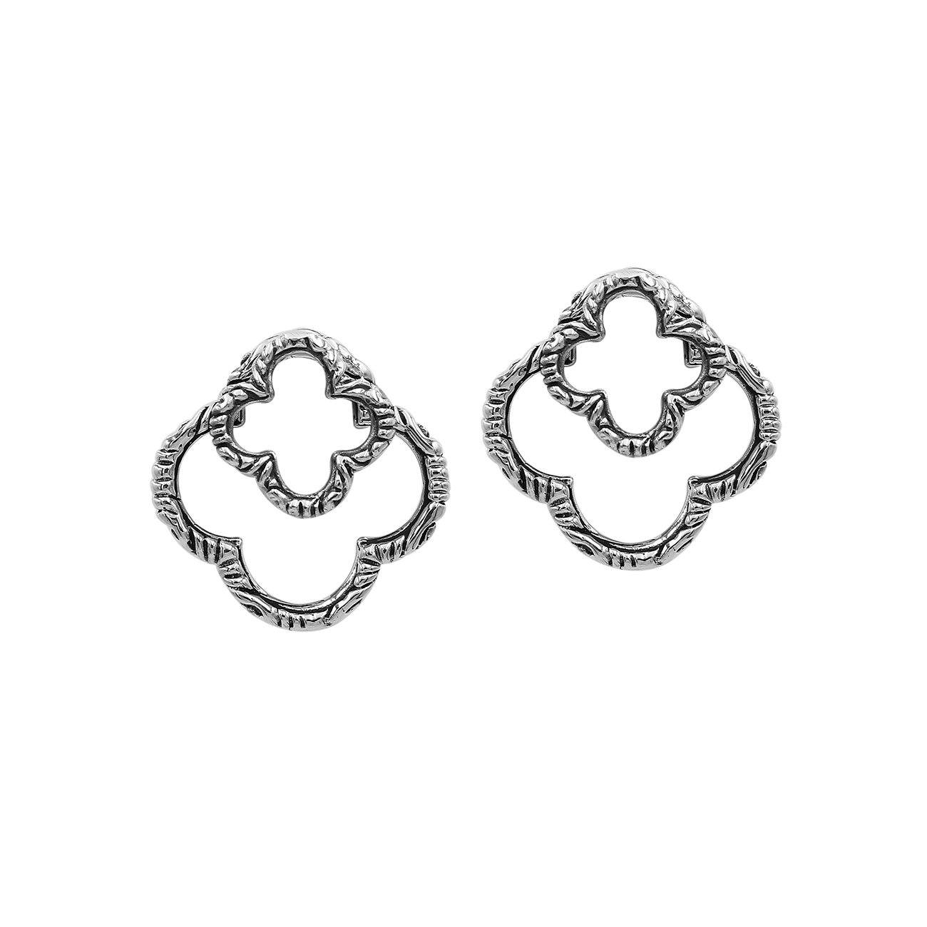 AE-6301-S Sterling Silver Beautiful Simple Designer Earring With Plain Silver Jewelry Bali Designs Inc 