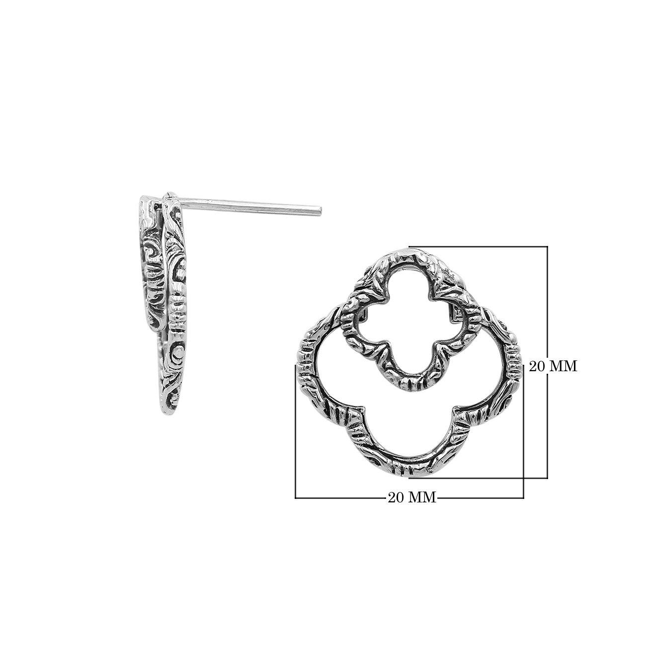 AE-6301-S Sterling Silver Beautiful Simple Designer Earring With Plain Silver Jewelry Bali Designs Inc 