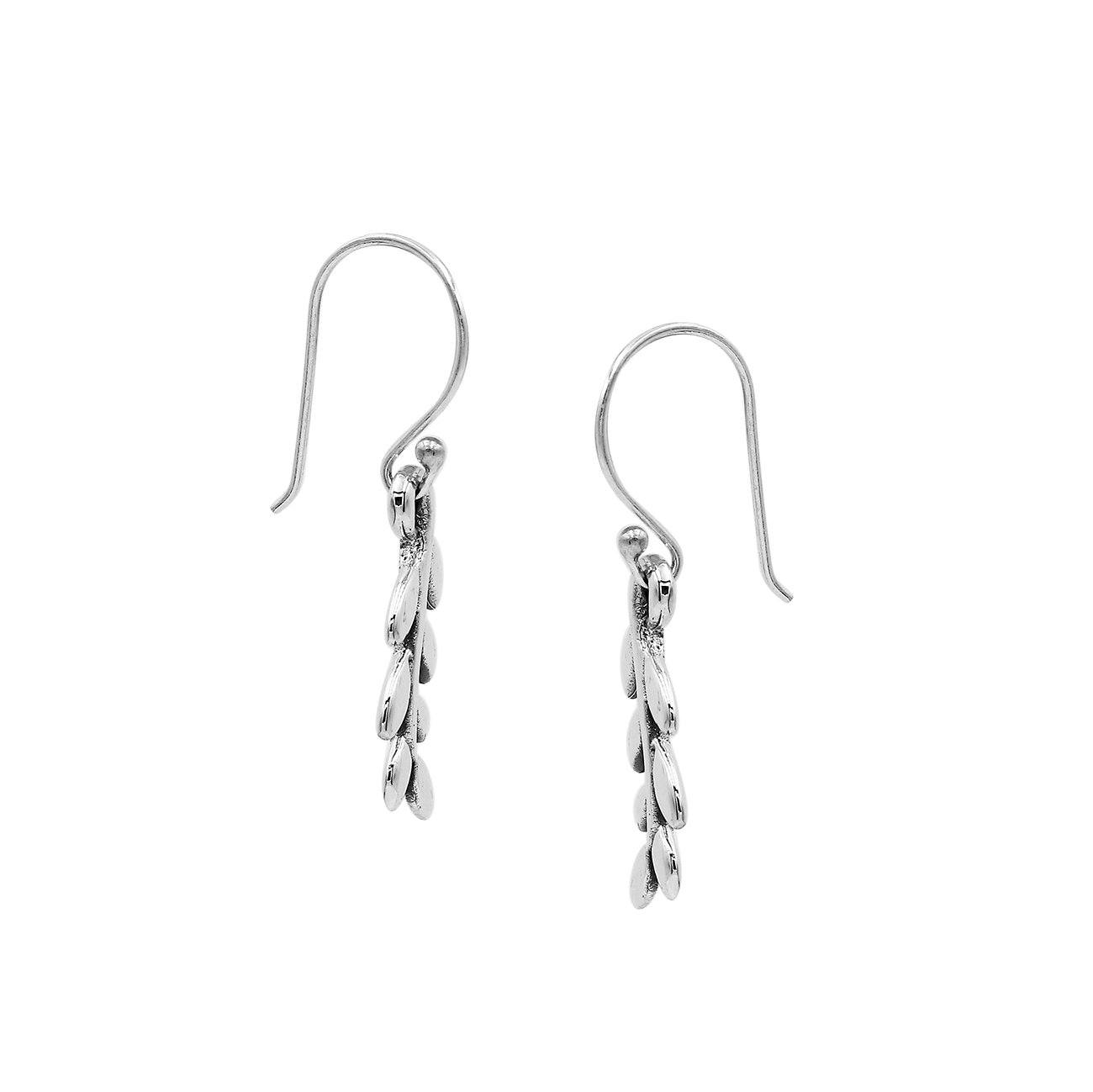 AE-6305-S Sterling Silver Beautiful Simple Designer Leaf Earring With Plain Silver Jewelry Bali Designs Inc 