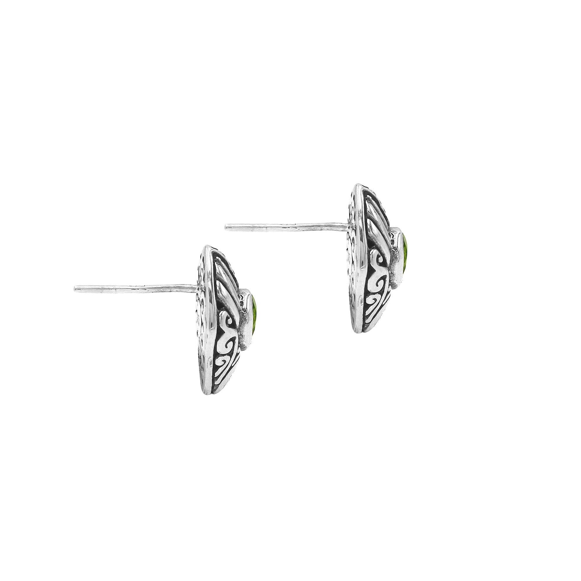 AE-6314-PR Sterling Silver Earring With Peridot Q. Jewelry Bali Designs Inc 