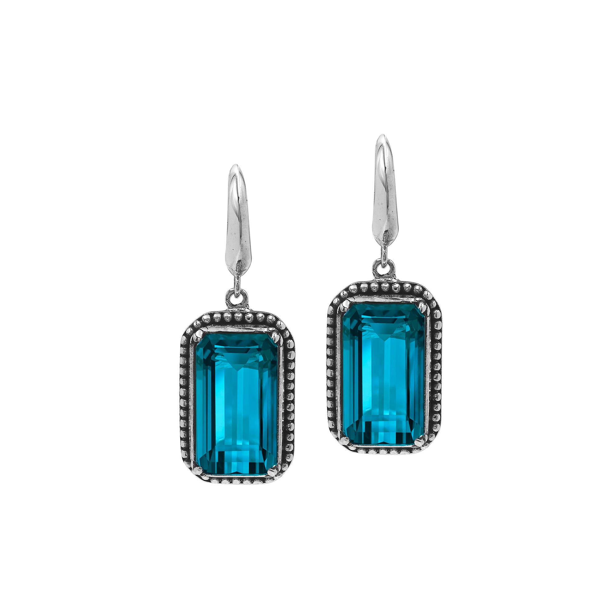 AE-6316-LBT Sterling Silver Earring With London Blue Topaz Jewelry Bali Designs Inc 