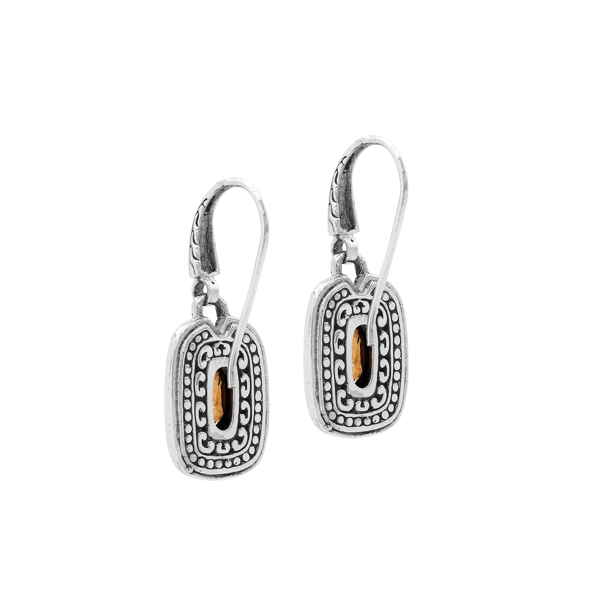 AE-6321-CT Sterling Silver Earring With Citrine Q. Jewelry Bali Designs Inc 