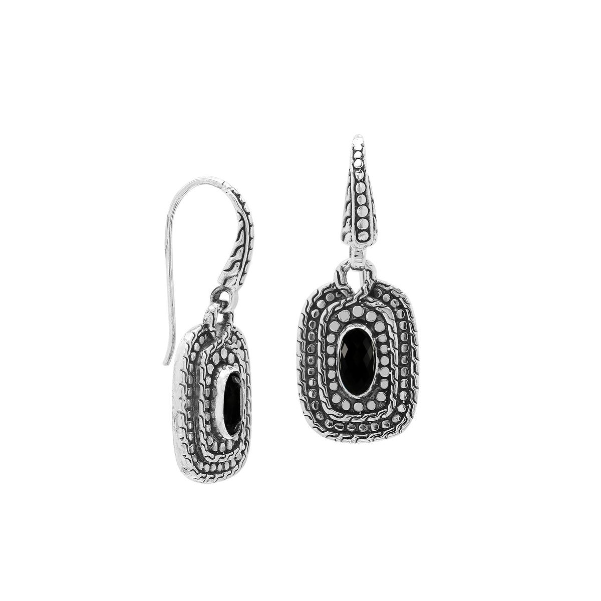 AE-6321-OX Sterling Silver Earring With Black Onyx Jewelry Bali Designs Inc 