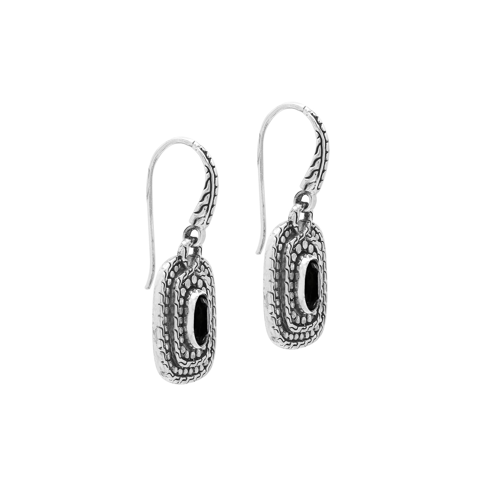 AE-6321-OX Sterling Silver Earring With Black Onyx Jewelry Bali Designs Inc 
