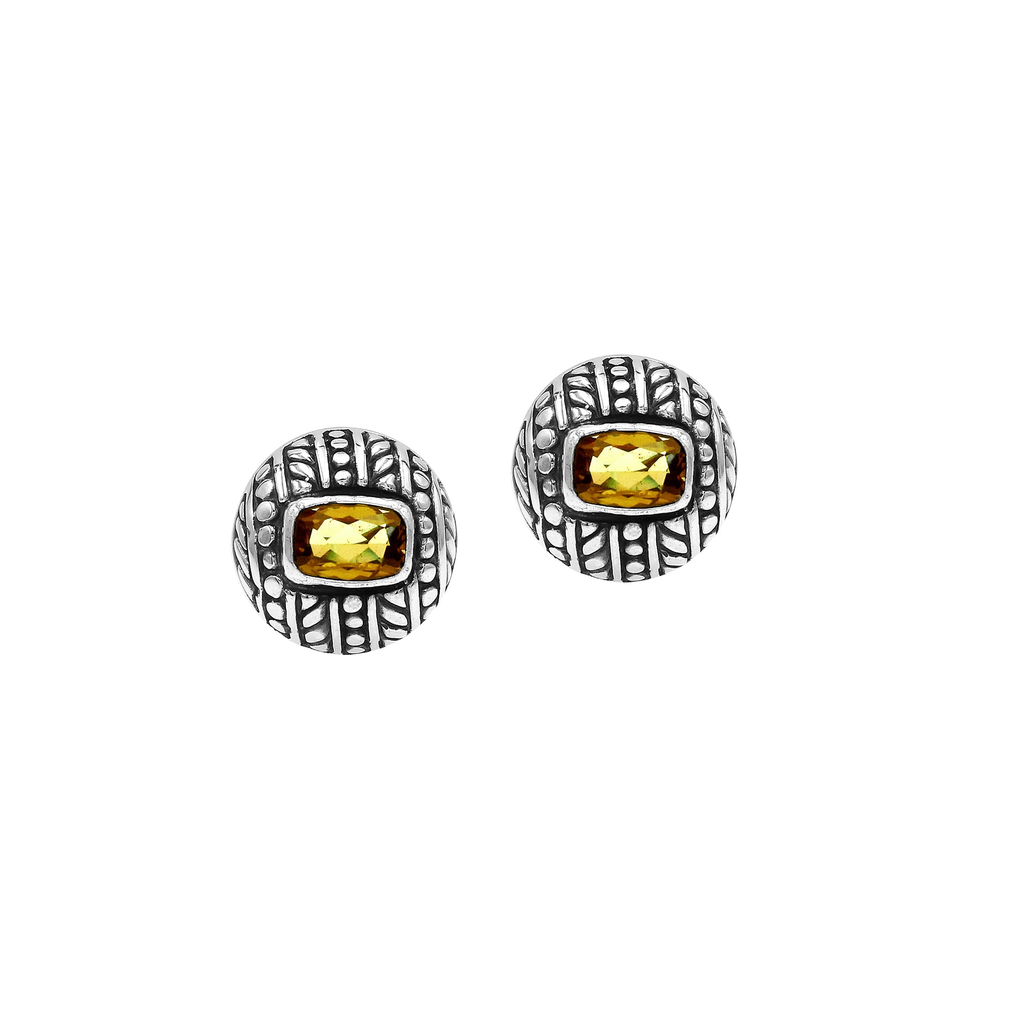 AE-6322-CT Sterling Silver Earring With Citrine Q. Jewelry Bali Designs Inc 
