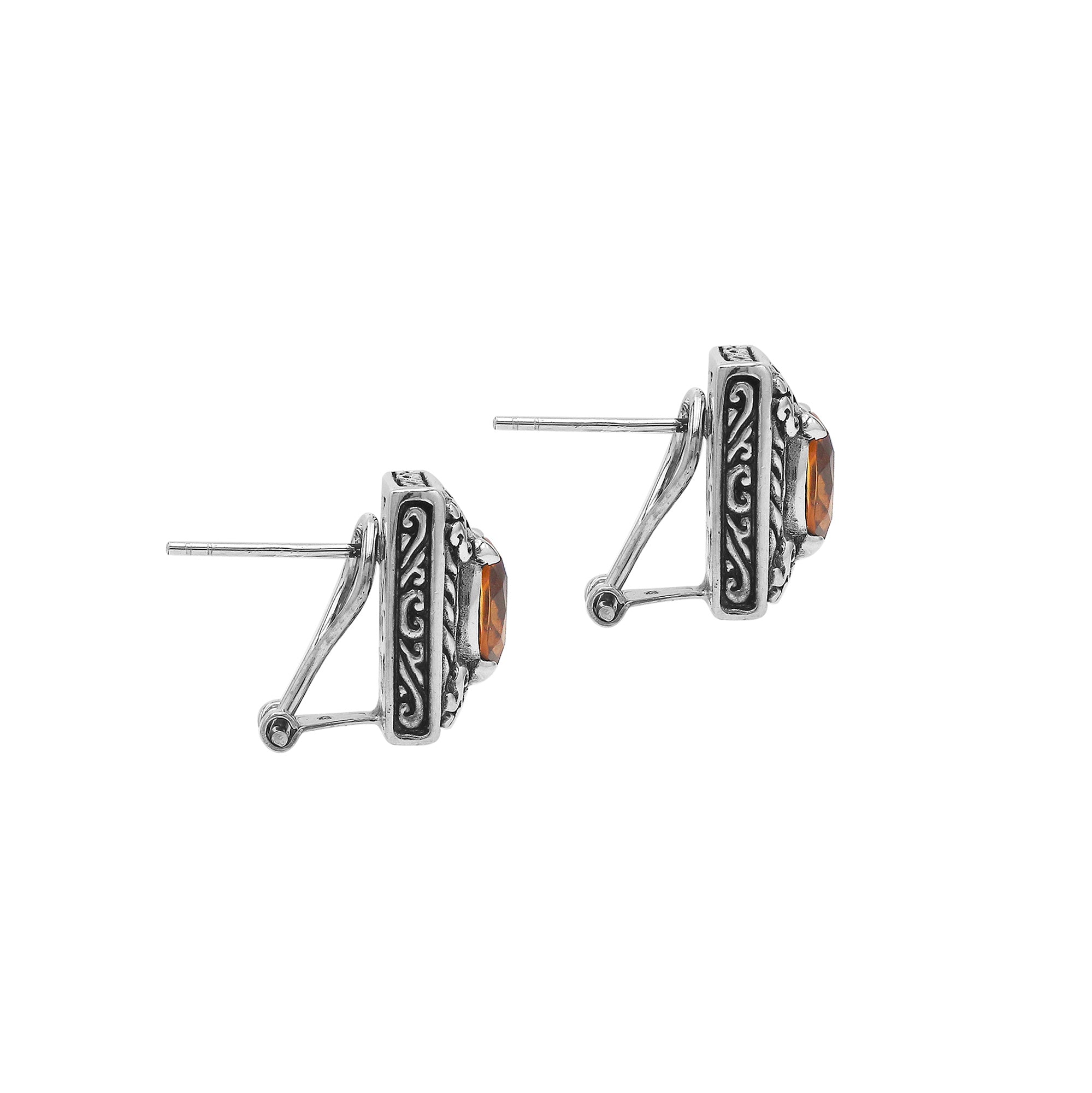 AE-6324-CT Sterling Silver Earring With Citrine Q. Jewelry Bali Designs Inc 
