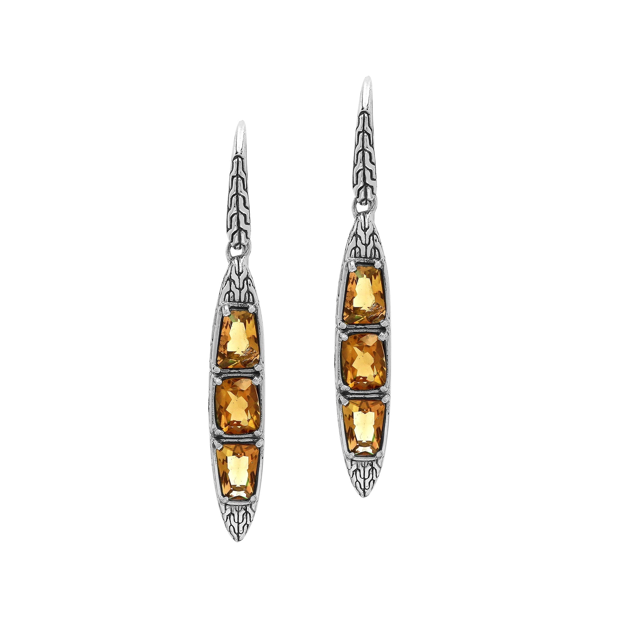 AE-6325-CT Sterling Silver Earring With Citrine Q. Jewelry Bali Designs Inc 