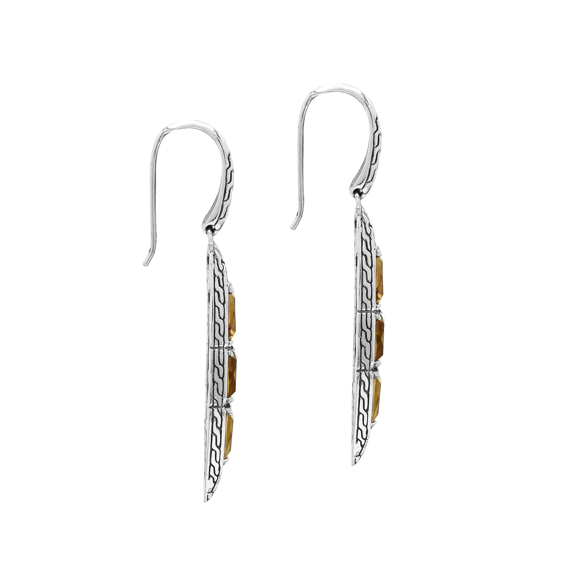 AE-6325-CT Sterling Silver Earring With Citrine Q. Jewelry Bali Designs Inc 