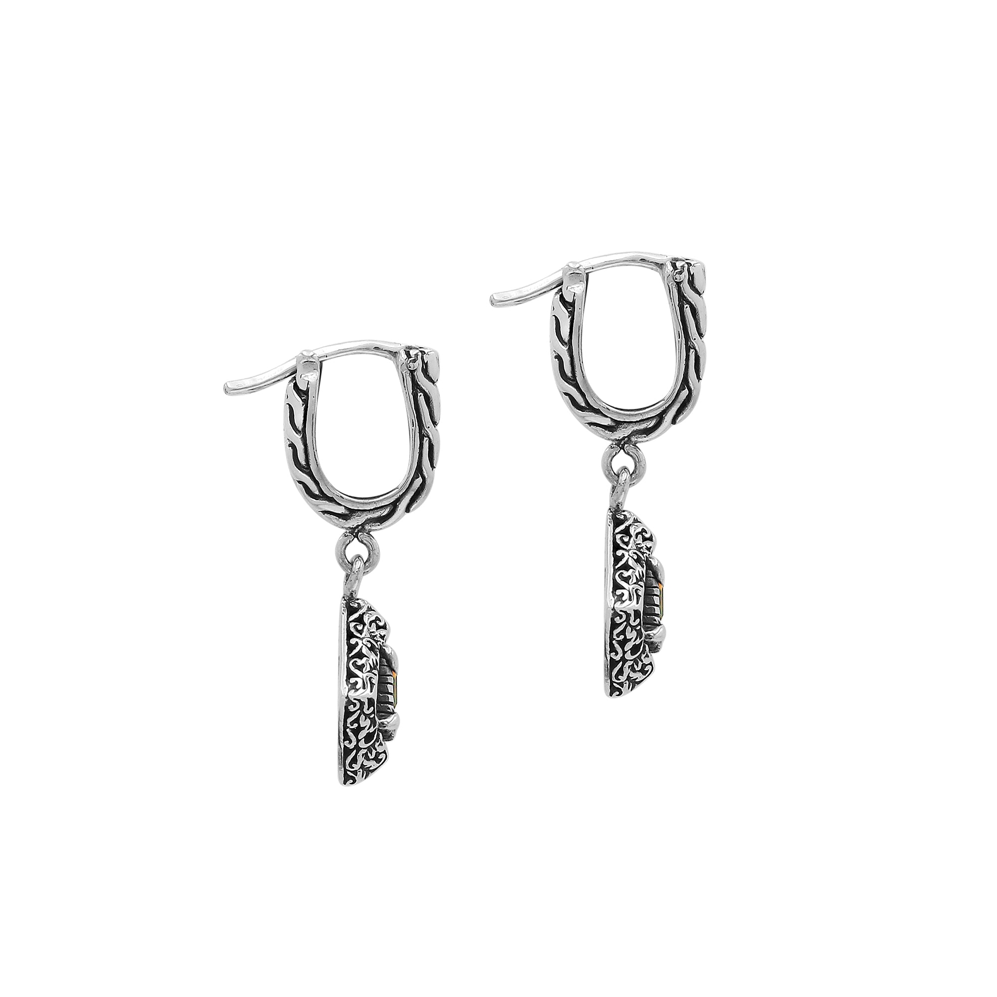 AE-6326-CT Sterling Silver Earring With Citrine Q. Jewelry Bali Designs Inc 