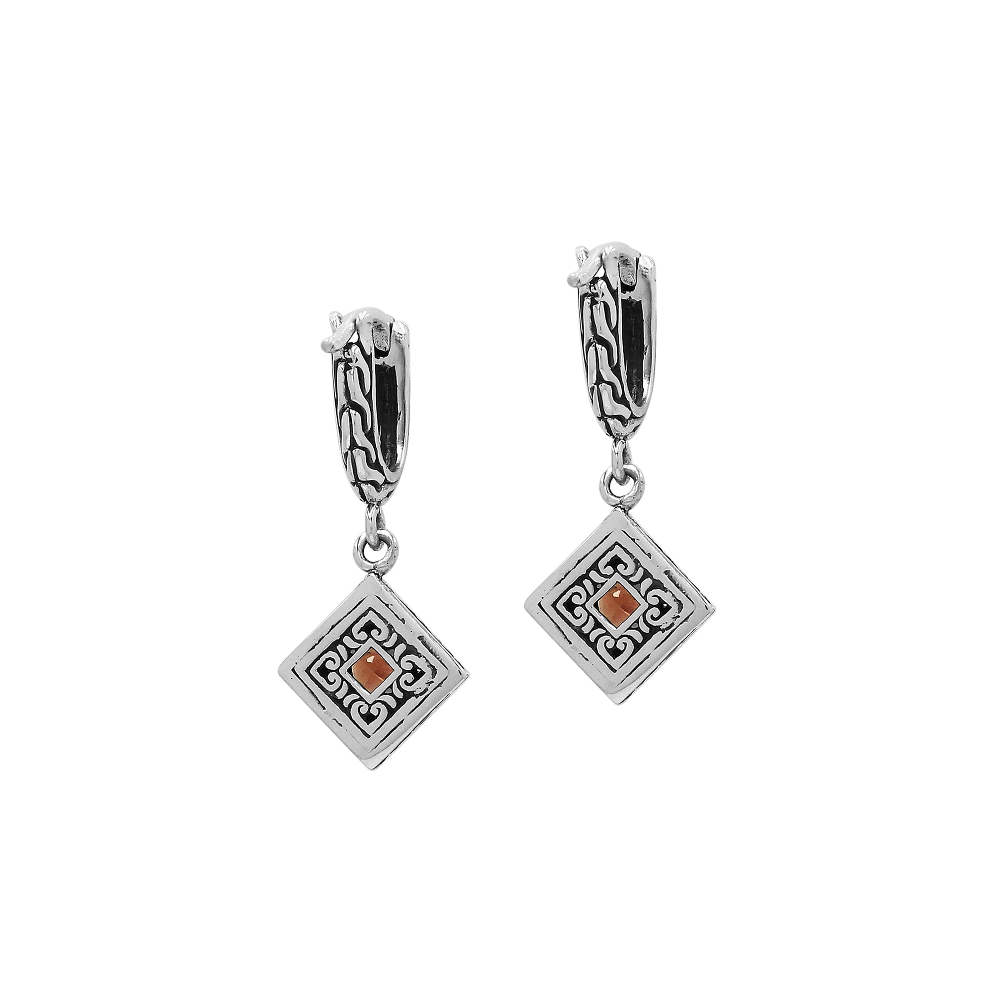 AE-6326-CT Sterling Silver Earring With Citrine Q. Jewelry Bali Designs Inc 