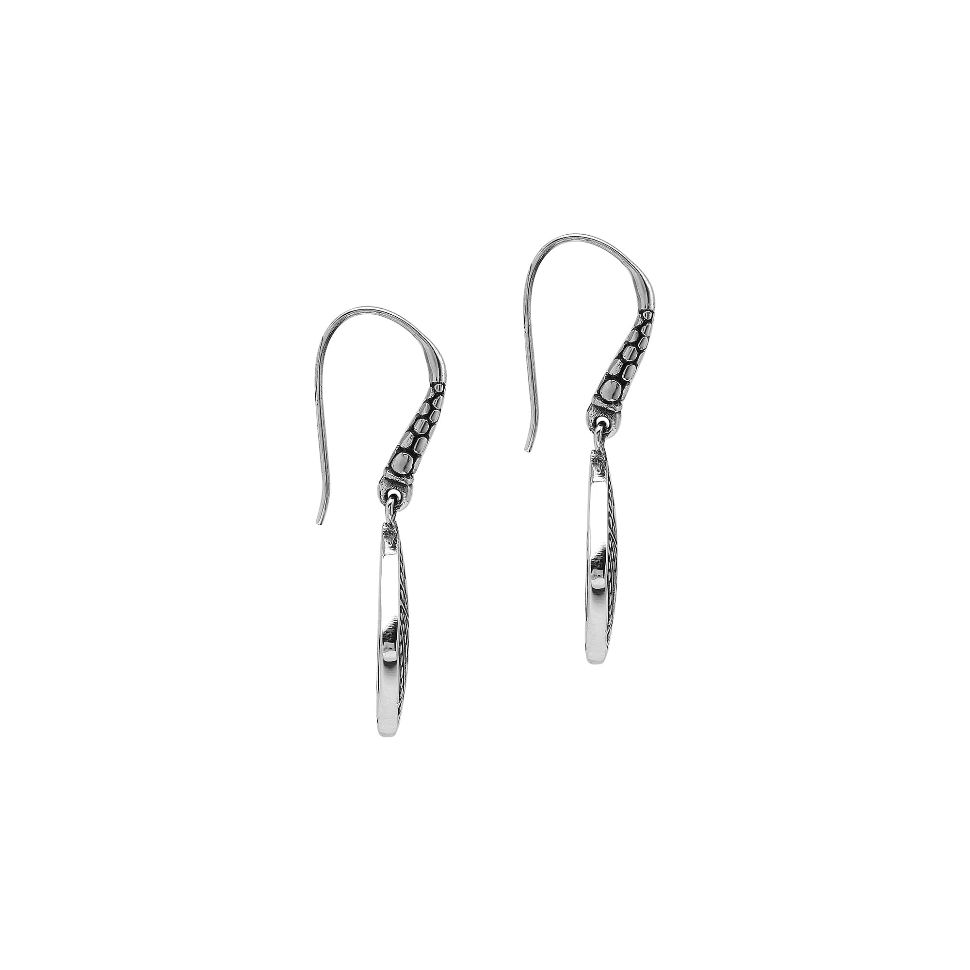 AE-6344-S Sterling Silver Earring With Plain Silver Jewelry Bali Designs Inc 