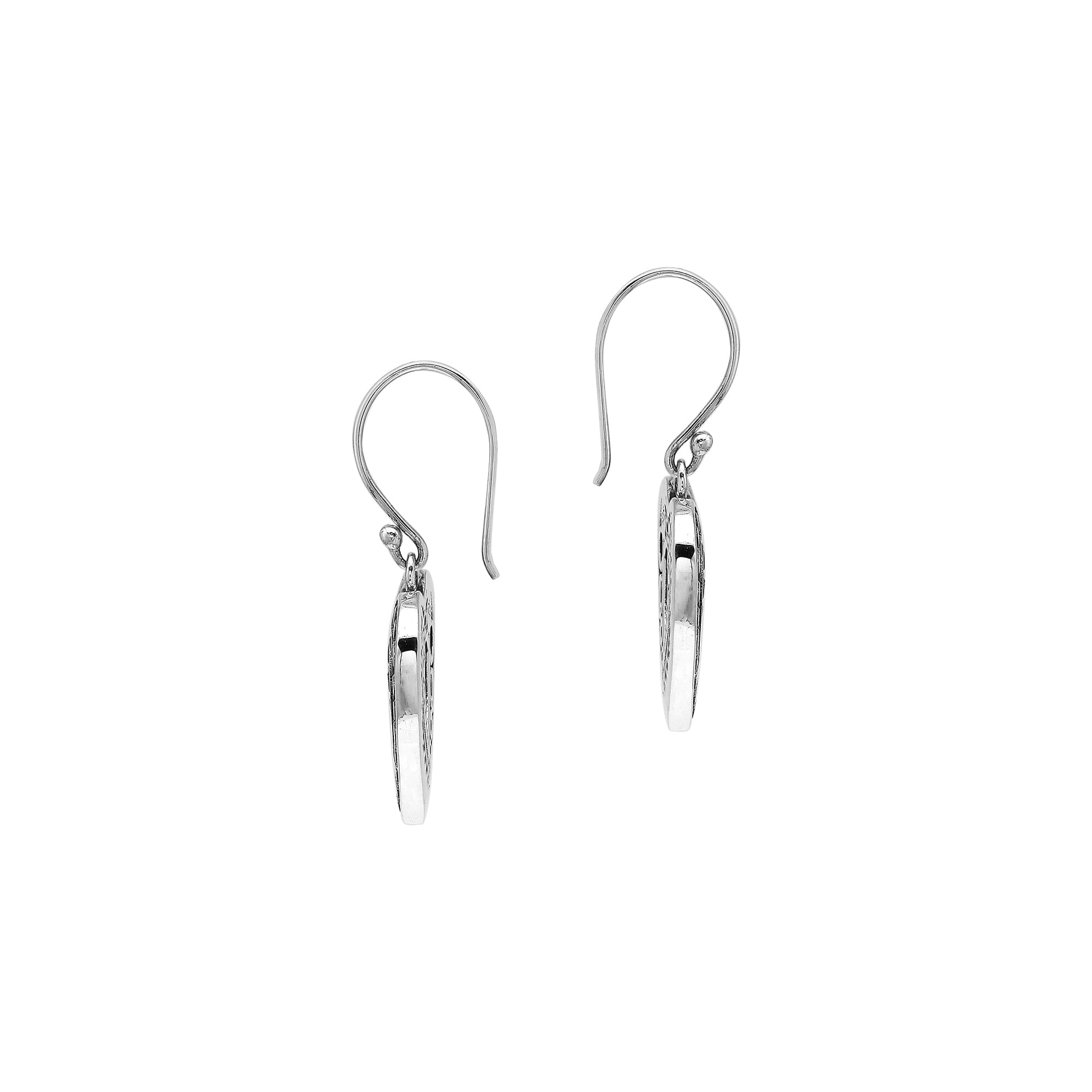 AE-6345-S Sterling Silver Heart Shape Earring With Plain Silver Jewelry Bali Designs Inc 