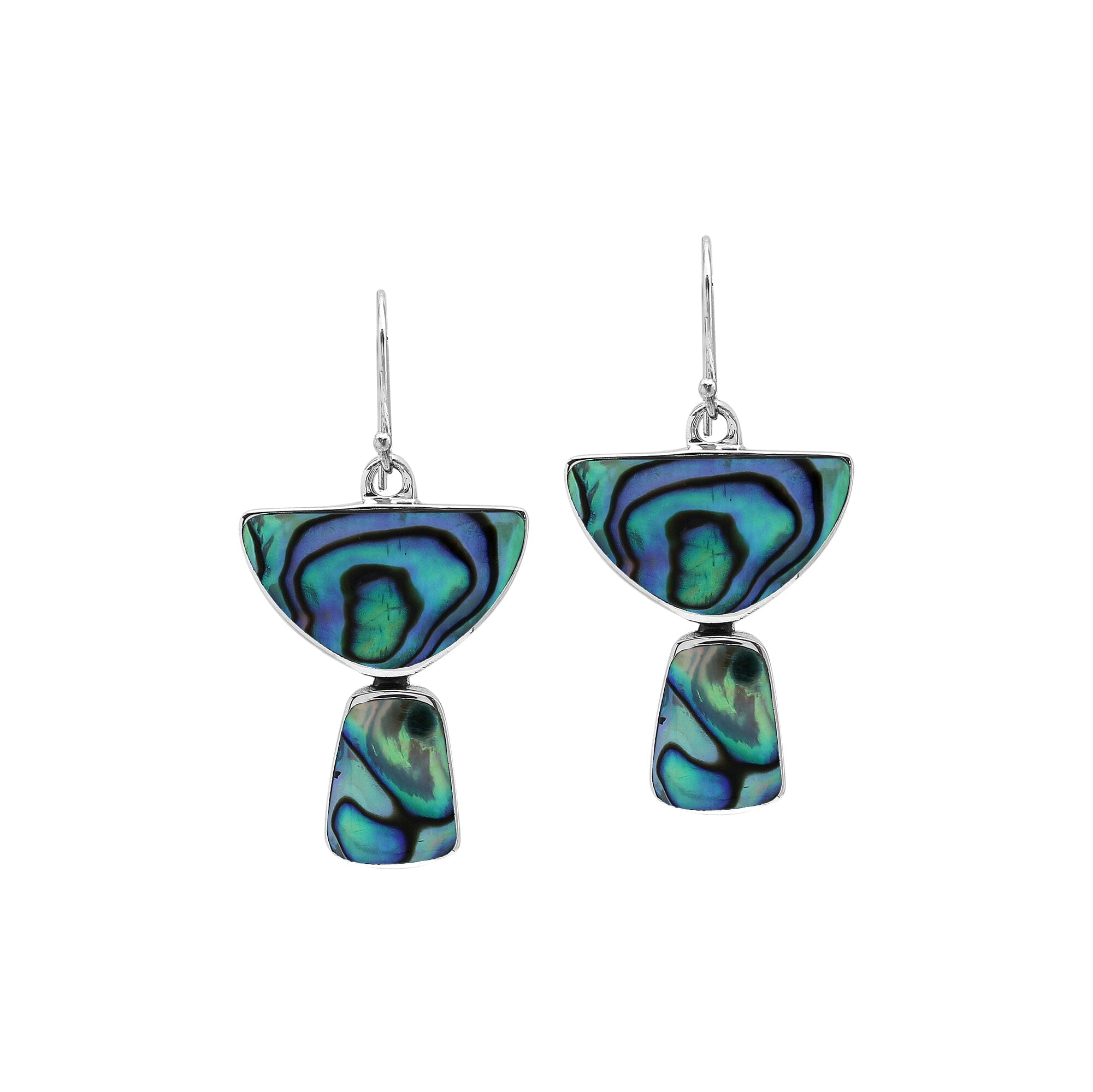 AE-6348-AB Sterling Silver Earring With Abalone Shell Jewelry Bali Designs Inc 