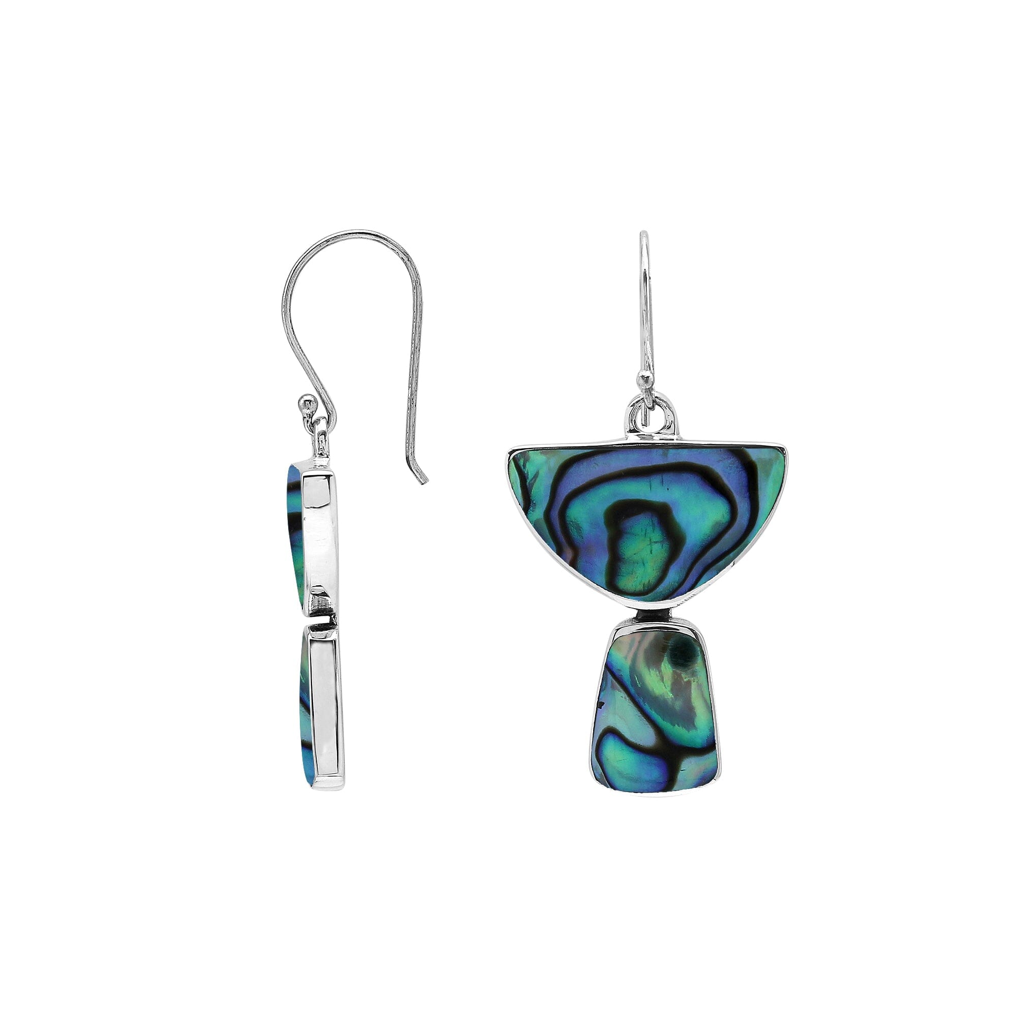 AE-6348-AB Sterling Silver Earring With Abalone Shell Jewelry Bali Designs Inc 