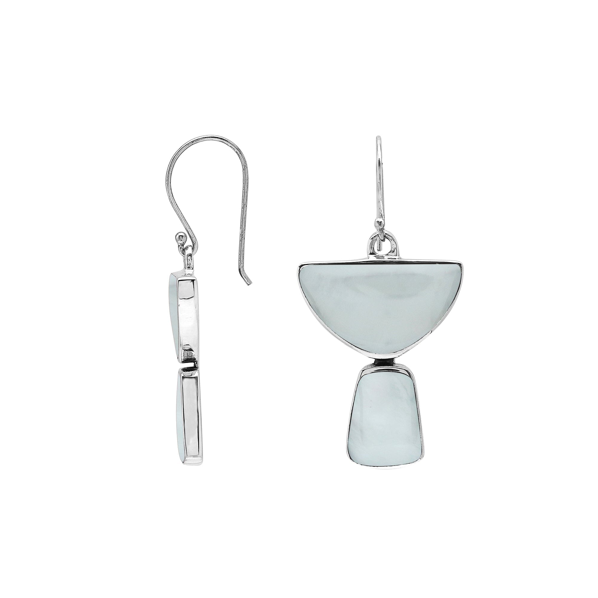 AE-6348-MOP Sterling Silver Earring With Mother Of Pearl Jewelry Bali Designs Inc 