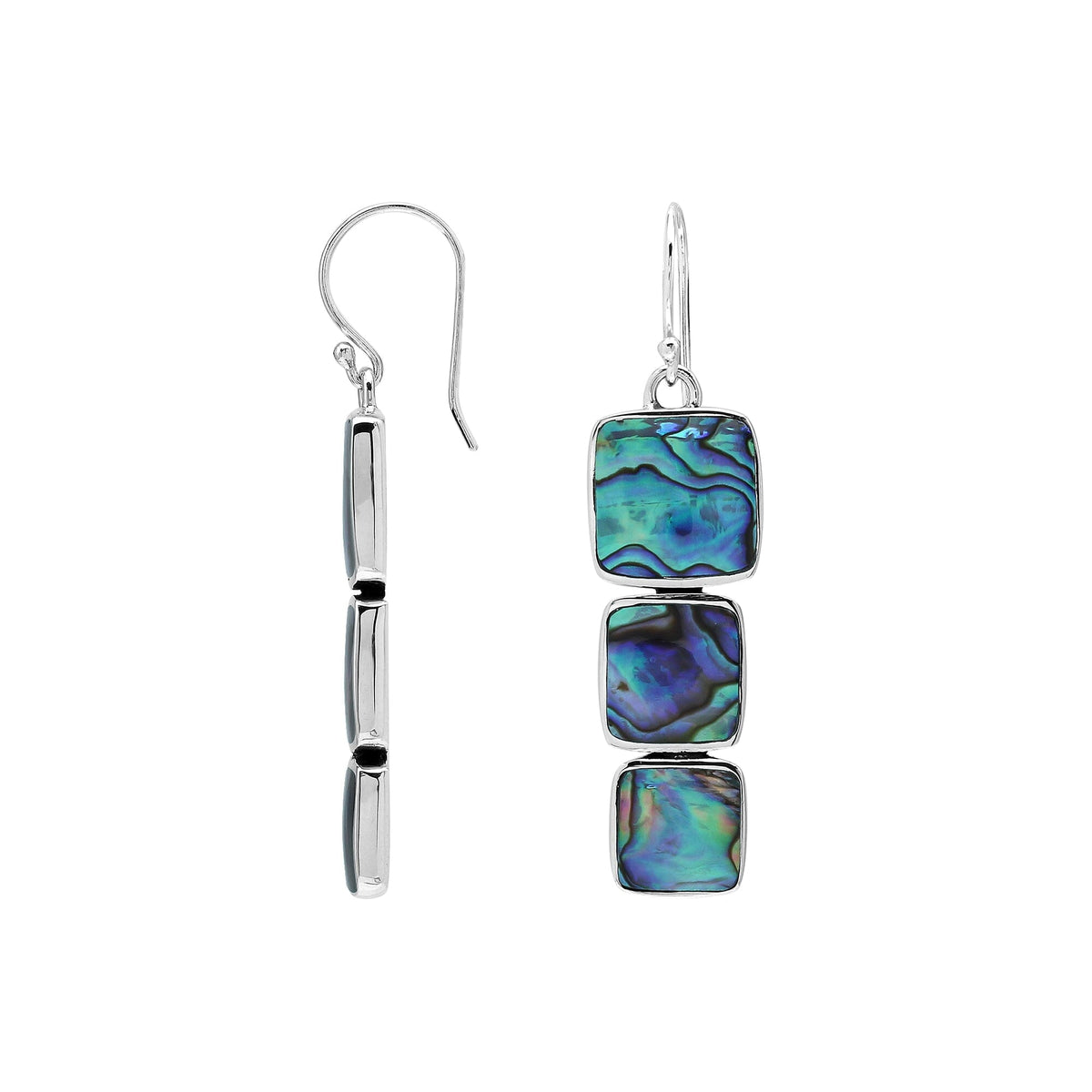 AE-6349-AB Sterling Silver Earring With Abalone Shell Jewelry Bali Designs Inc 