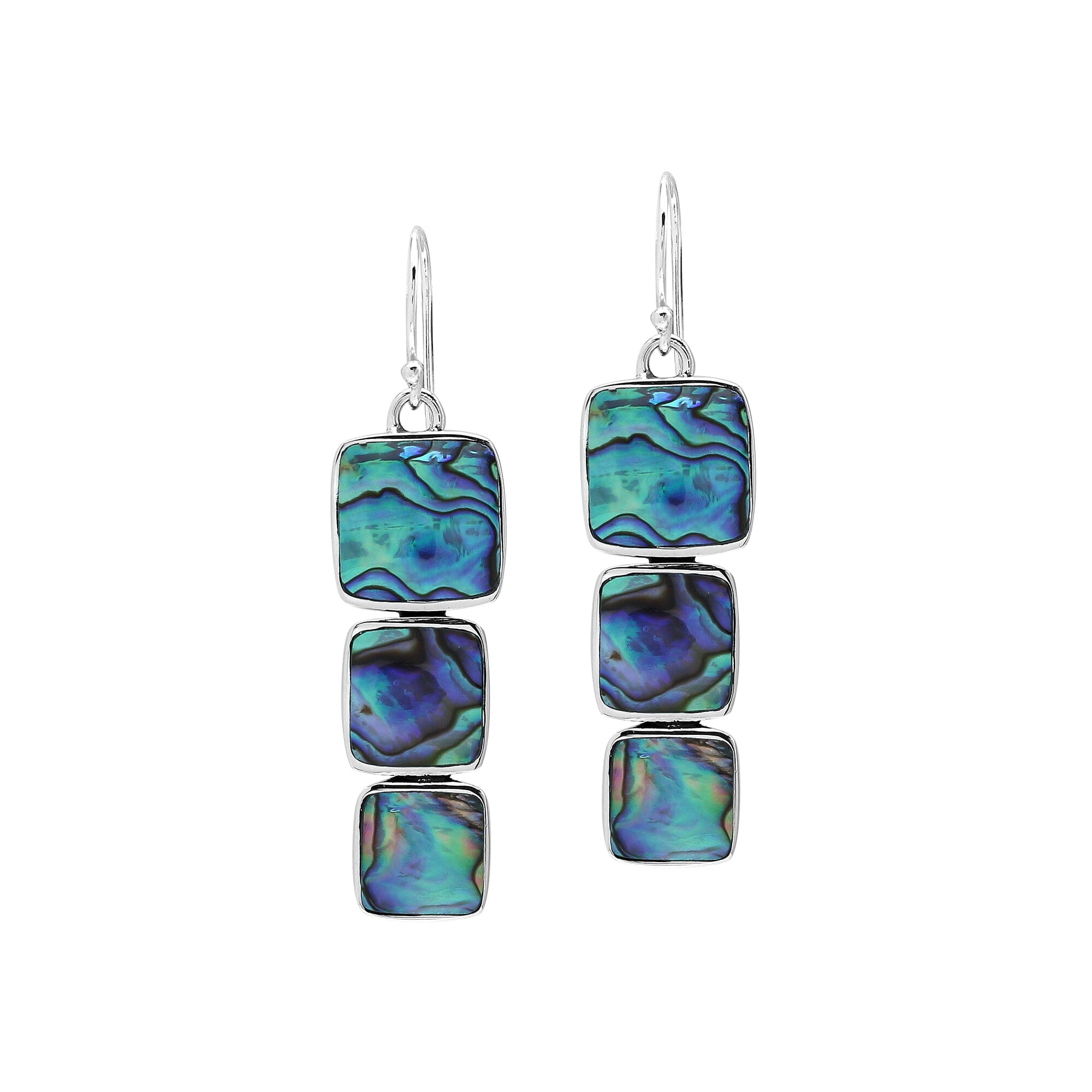 AE-6349-AB Sterling Silver Earring With Abalone Shell Jewelry Bali Designs Inc 