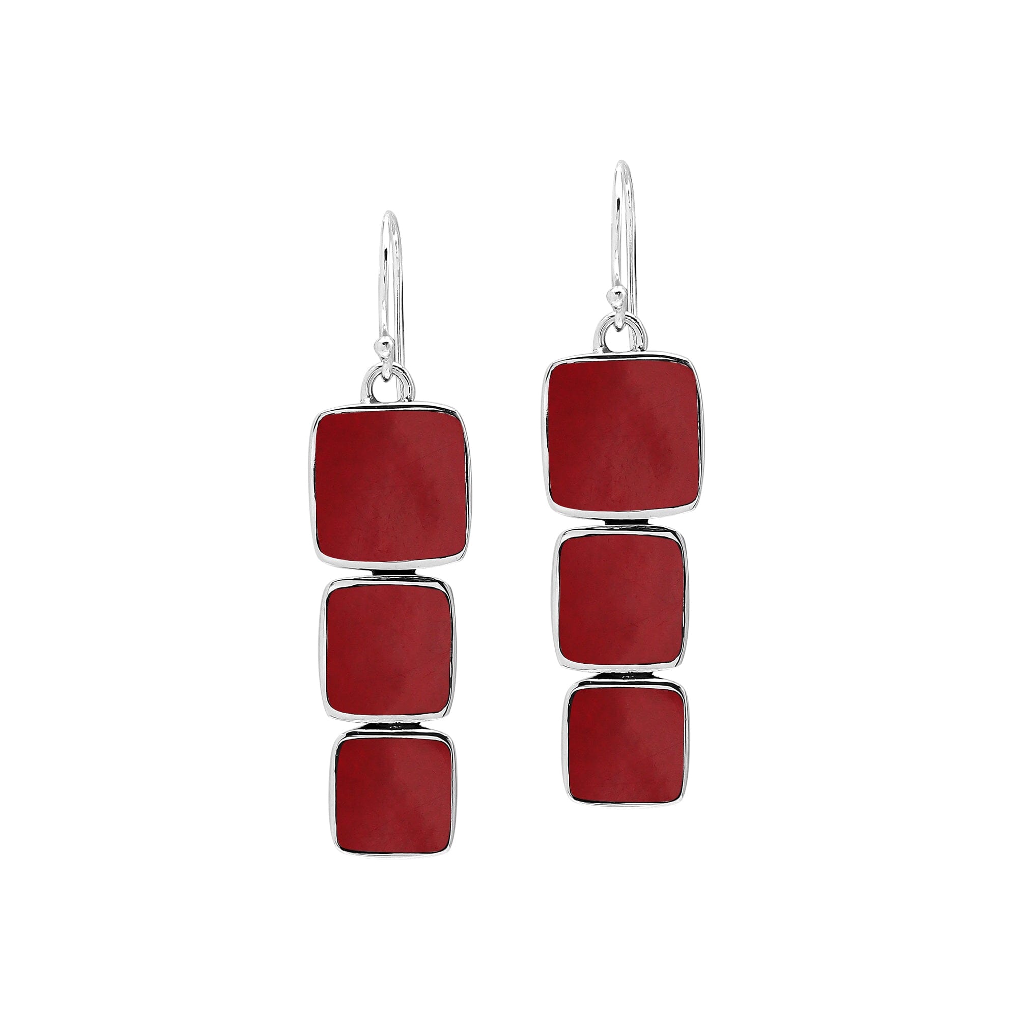 AE-6349-CR Sterling Silver Earring With Coral Jewelry Bali Designs Inc 