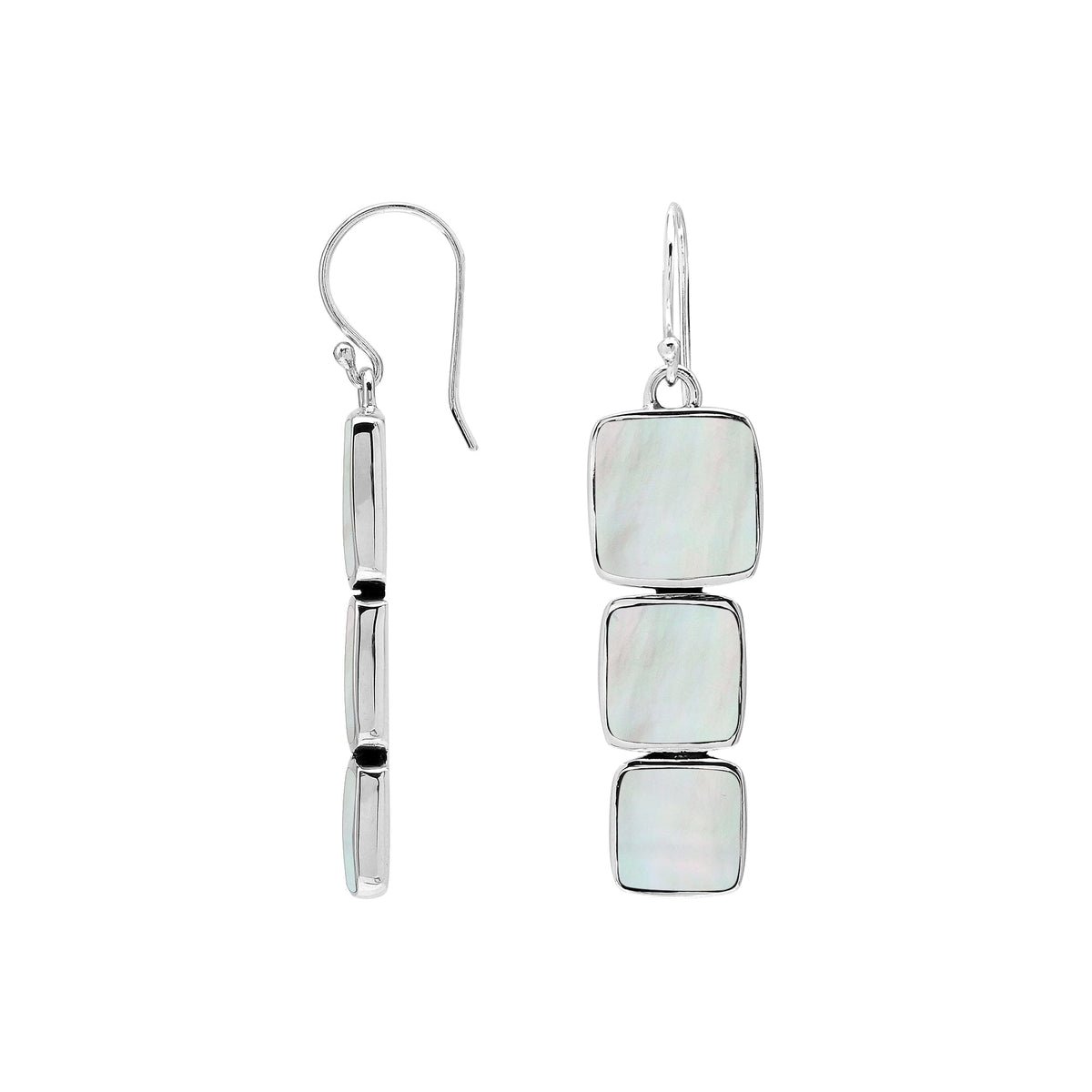 AE-6349-MOP Sterling Silver Earring With Mother Of Pearl Jewelry Bali Designs Inc 