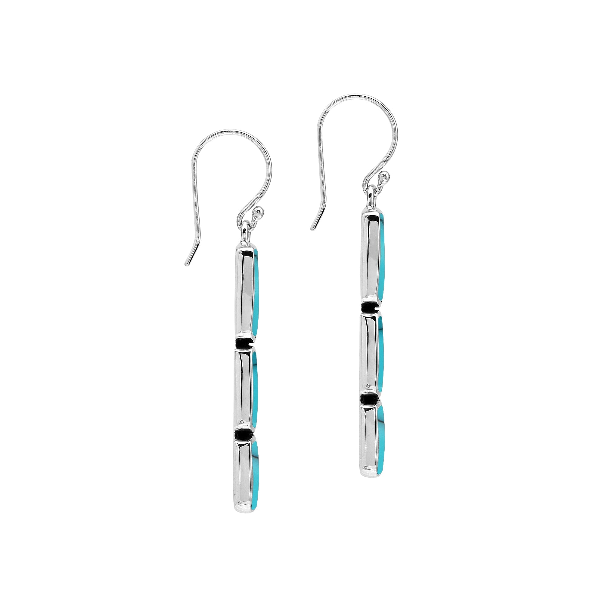 AE-6349-TQ Sterling Silver Earring With Turquoise Shell Jewelry Bali Designs Inc 