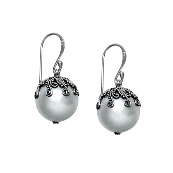 AE-7002-PE Sterling Silver Earring With Pearl Jewelry Bali Designs Inc 