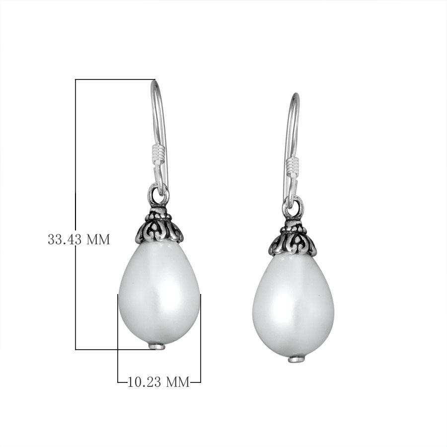 AE-7005-PE Sterling Silver Earring With Pearl Jewelry Bali Designs Inc 